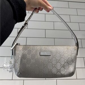 Gucci silver mini boat bag
